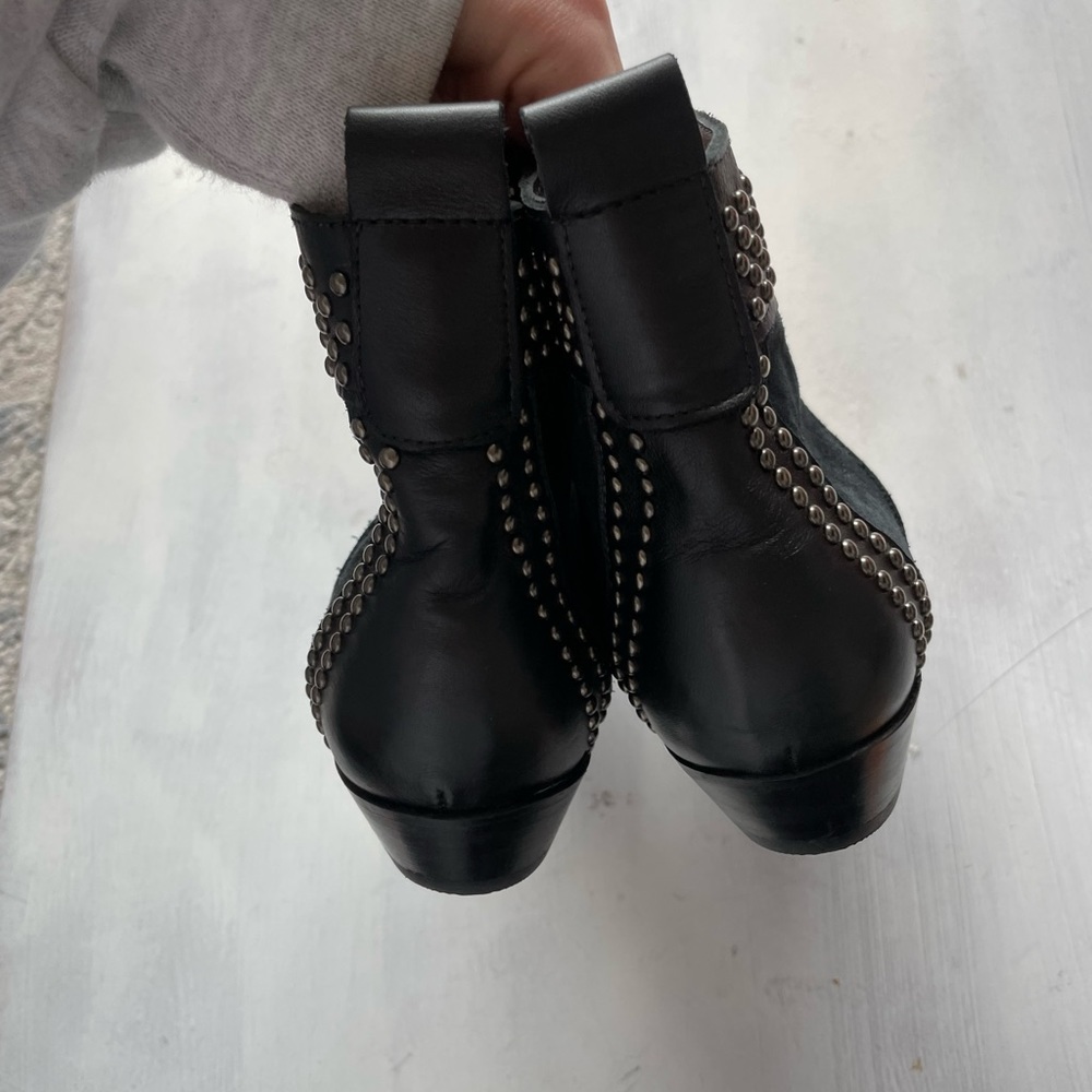 Anine Bing Charlie Studded Ankle Booties Black Leather - Picture 7 of 12